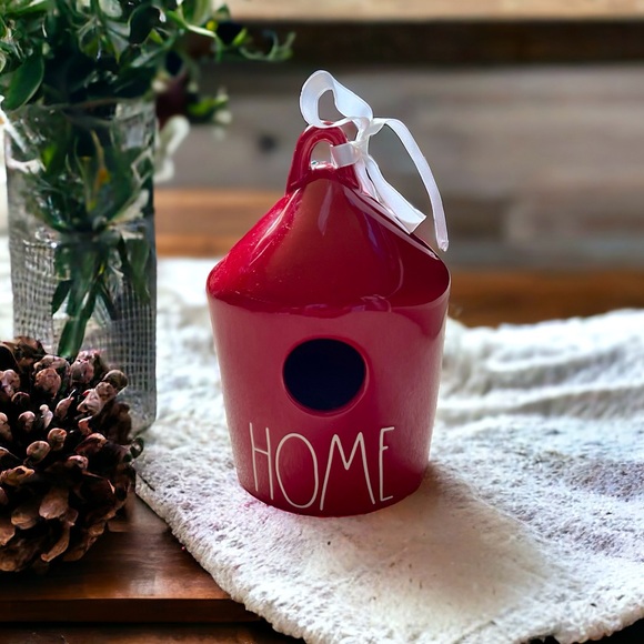 NEW RAE DUNN Red HOME Birdhouse - Picture 1 of 6